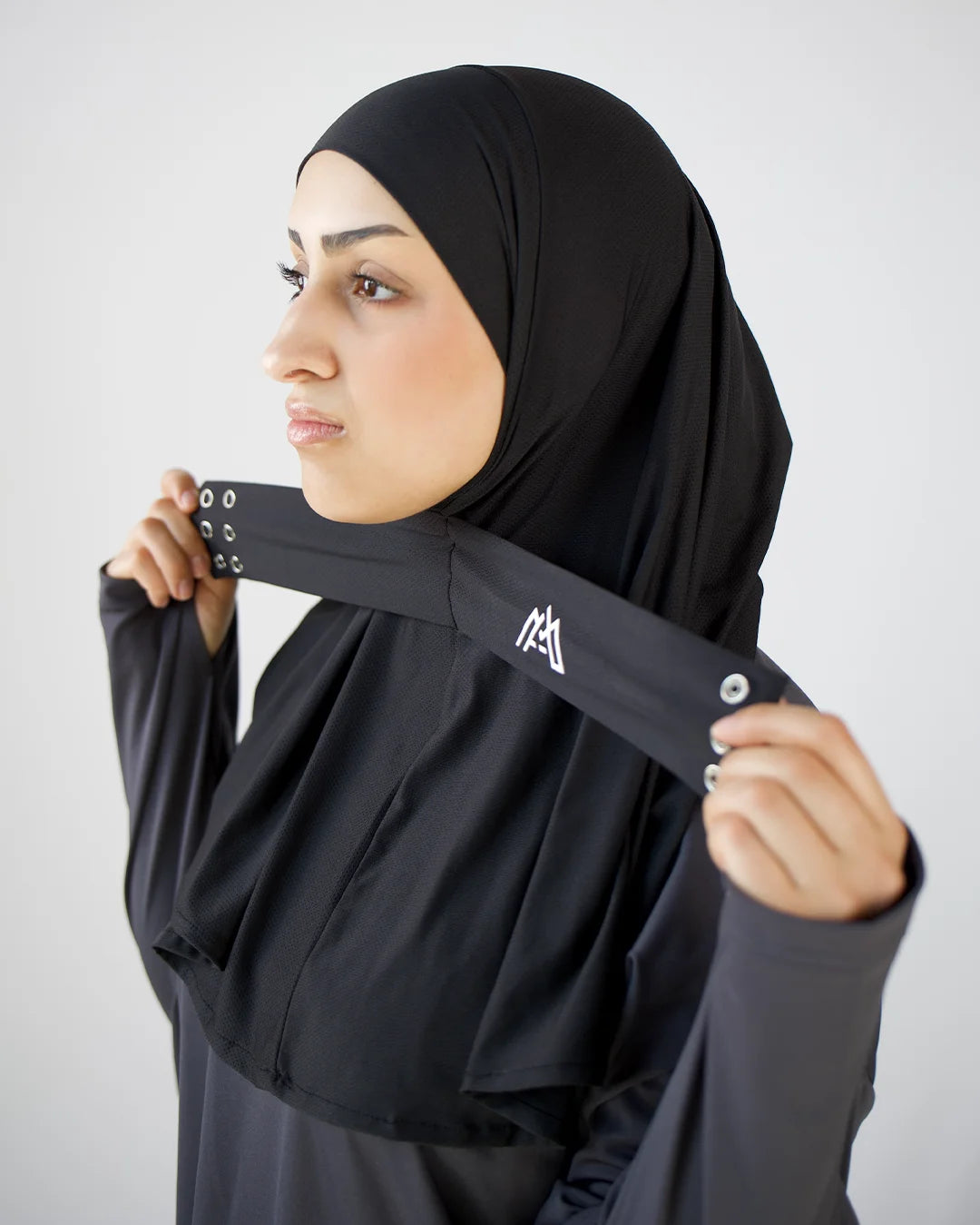 Black Instant & Adjustable Sports Hijab