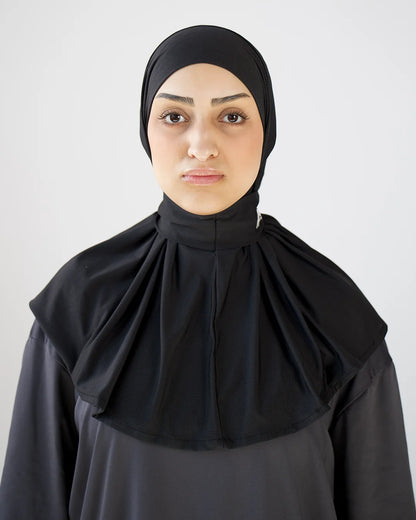 Black Instant & Adjustable Sports Hijab