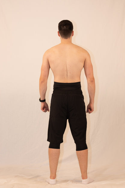 Mens halal shorts black backview